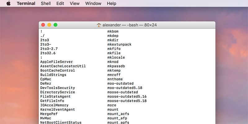 Open terminal in mac